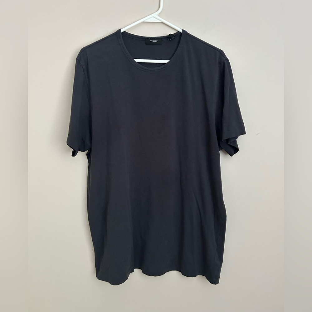 Theory Precise Short Sleeve Tee Size Large Navy Blue